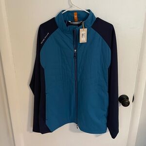 NWT Peter Millar Men's Merge Elite Hybrid Full-zip Jacket (Jewel Blue, Size XL)